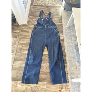 Dickies Men's 38x32 Indigo Blue Denim Bib Overalls  Workwear Painter Car